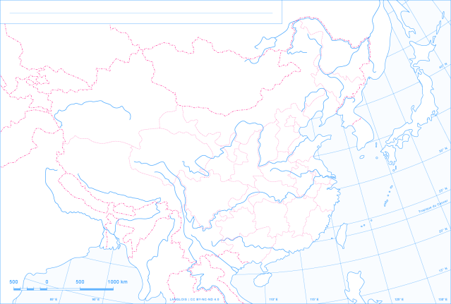Un Fond De Carte De La Chine Langlois Histoire Et Géographie